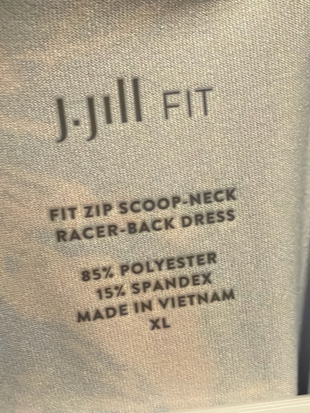 J. Jill Scoop Neck Zip Racerback Dress XL  Blue Floral Beach Athleisure Resort - Picture 9 of 10